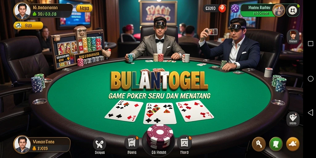 Tampilan seru gameplay Poker di BULANTOGEL.