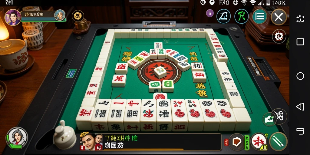 Tampilan gameplay F7F7 yang seru dengan ubin-ubin Mahjong.