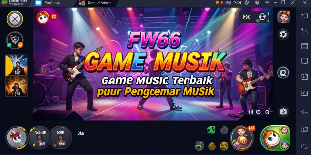 Tampilan gameplay <strong>FW66</strong> yang seru dan interaktif dalam permainan musik.