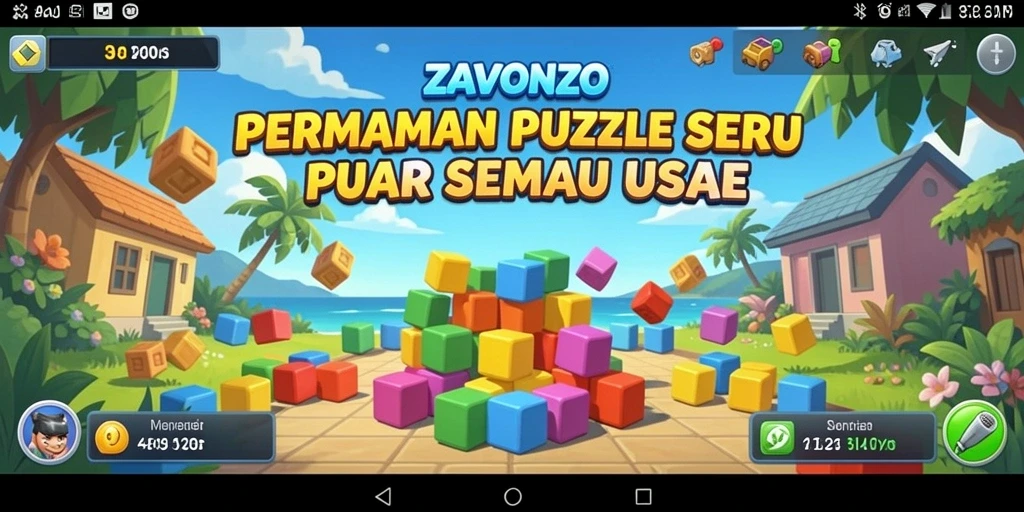 Tampilan seru dari gameplay ZAVONZO yang menantang.