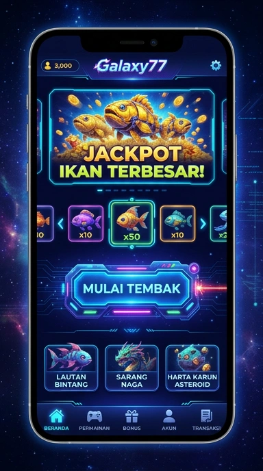 Tampilan antarmuka pengguna galaxy77 yang bersih dan intuitif.